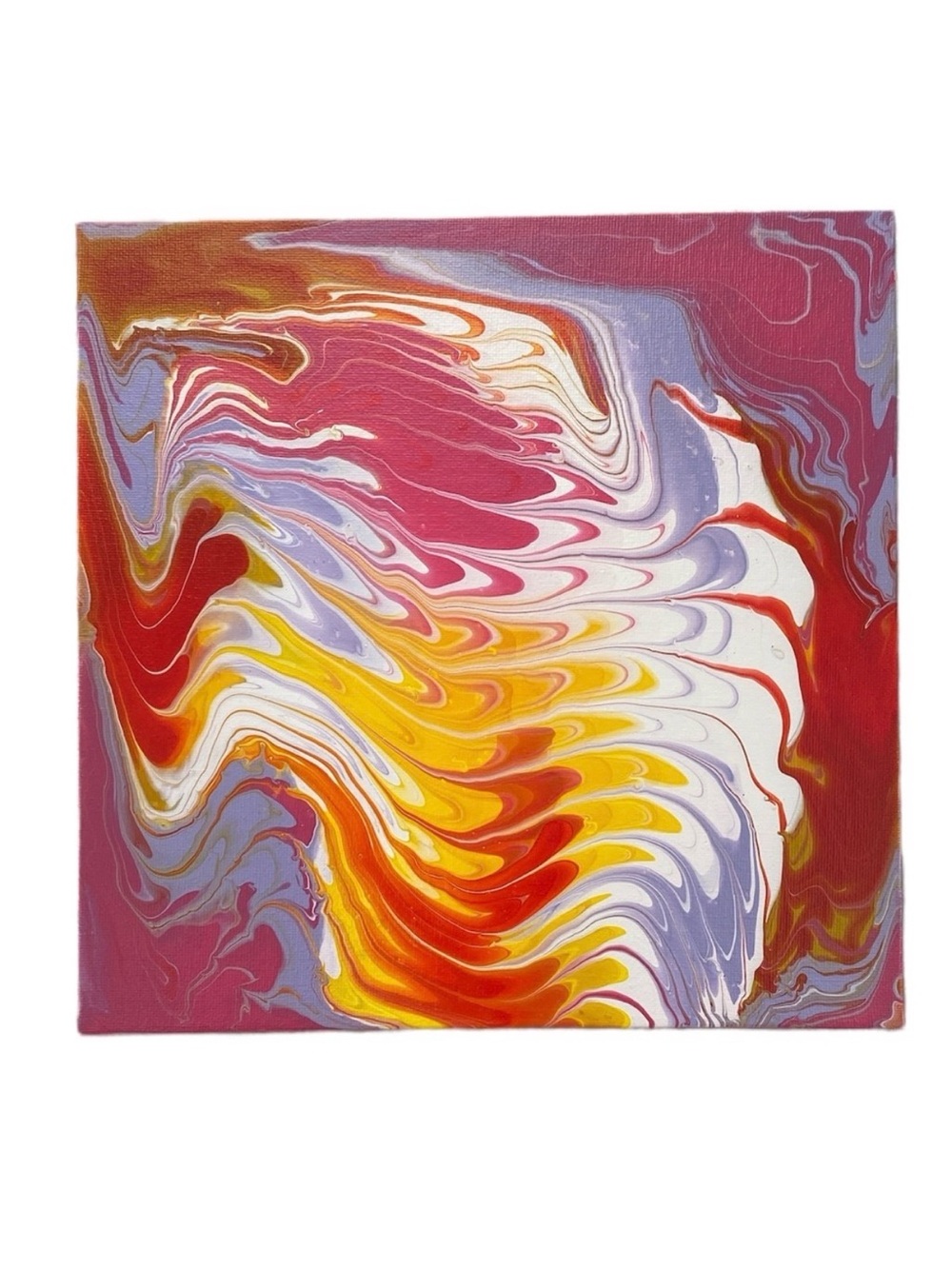 Hand Crafted Acrylic Pour Painting on Canvas Board Abstract Fluid Art